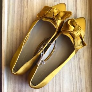 Silk Ballet Flats with Bow